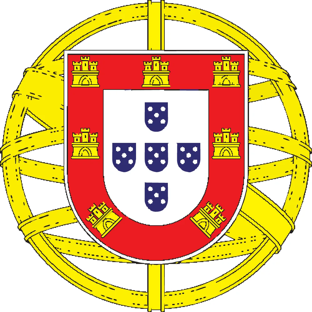 Print-purpose vector of the lesser coat of arms of Portugal, rendered from the SVG the tracer produced.